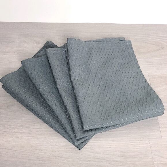 Norwex Napkin Gray Geometric Pattern Set Of 4 - Picture 1 of 6
